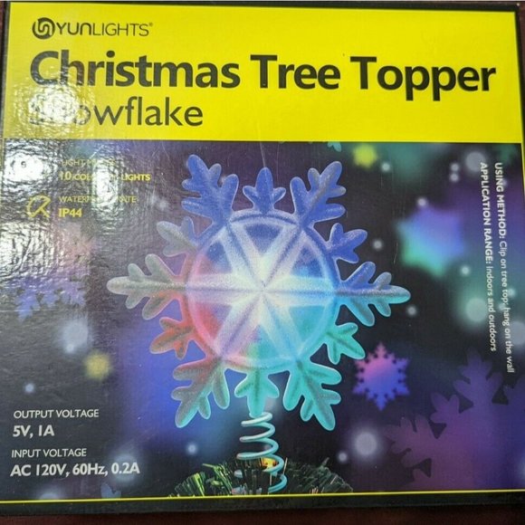 Christmas Tree Topper Lighted Snowflake Tree Topper with Colorful Changing LED - Picture 5 of 5